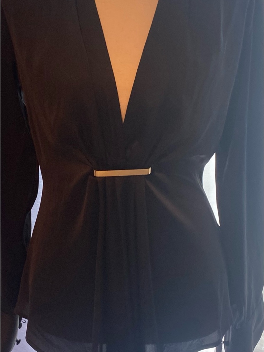 Express Black Top with White Logo Trim
